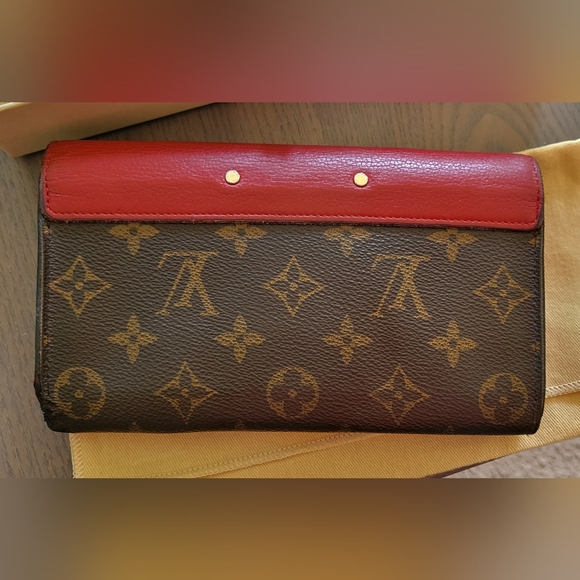 Authentic Louis Vuitton Monogram Portefeuille Pallas Red Wallet - Picture 5 of 17